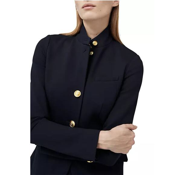 Rag & Bone Slade Blazer Ponte‎ Navy Blue Salute w/Gold Buttons Size 4 - Picture 8 of 13